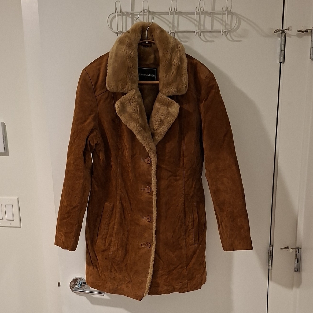 Fairweather Vintage Women’s Genuine Suede Faux Fur Penny Lane Coat (Size S)